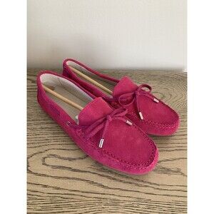 NIB Stratuxx Kaze Women's Slip On Suede Magenta Moccasins Grip Bottom- Size 6